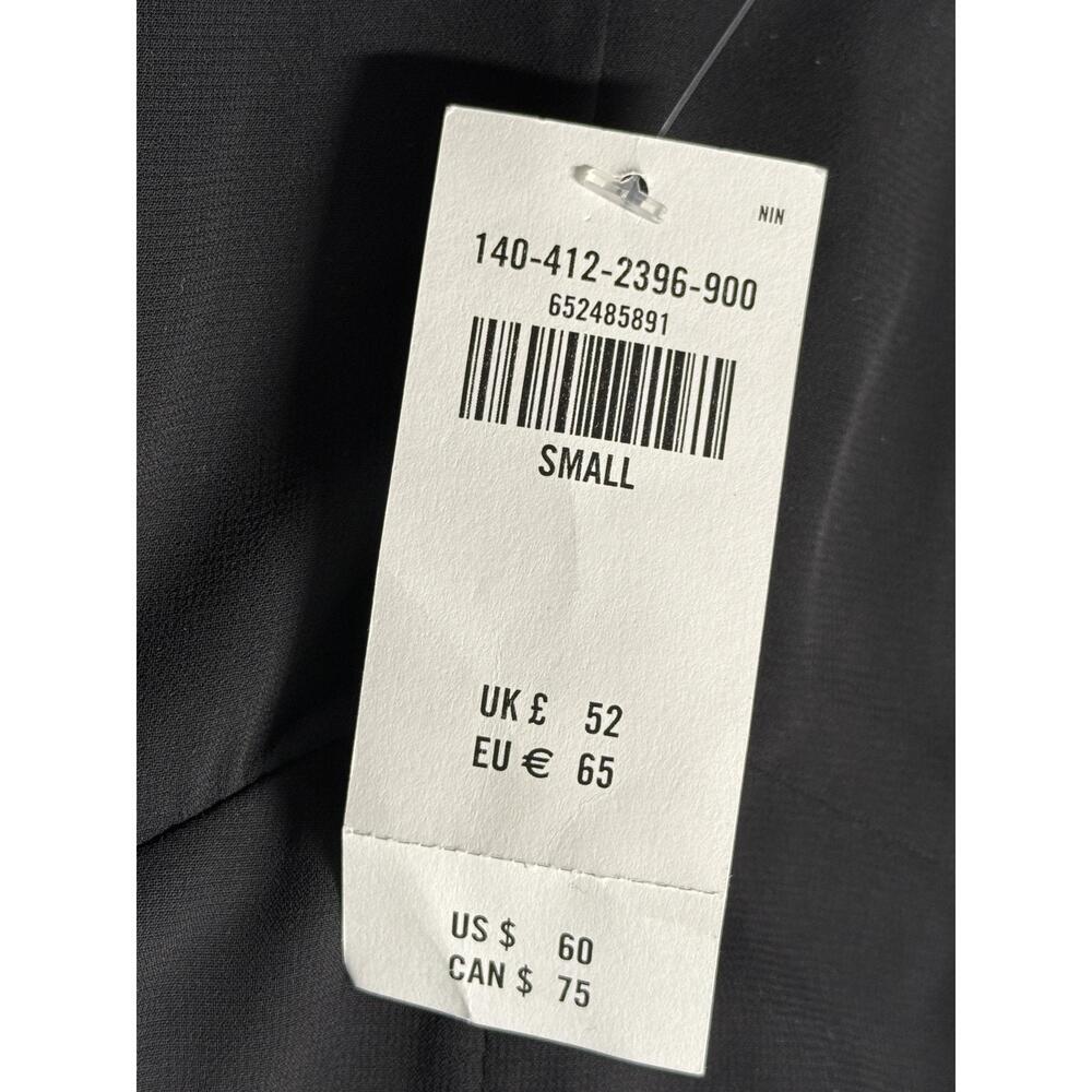 NWT Abercrombie & Fitch Black Ruched Long Sleeve Cropped Crop Top Size Small NEW - Picture 5 of 6